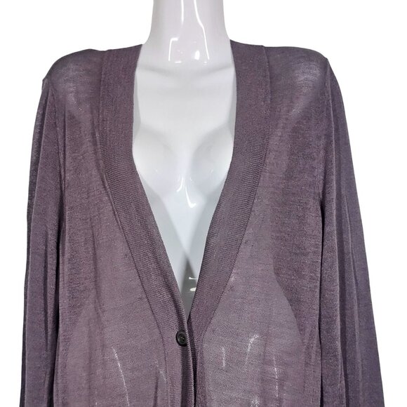 Soft‎ Surroundings Sheer Long One Button Cardigan Lightweight Gray Women's M - Picture 8 of 8